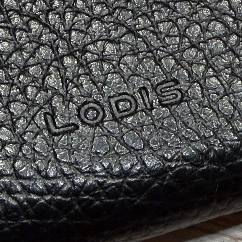 Lodis Black Pebbled Leather Card Holder Coin Purse
